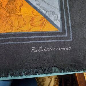 Patricia Paris Block colors with leaves Scarf Cottagecore Grandmacore Countrycor